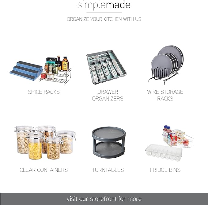 SIMPLEMADE 3-Tier Spice Rack Organizer - Versatile Storage Shelf for Kitchen, Bathroom, Bedroom & Office, Set of 1, Clear