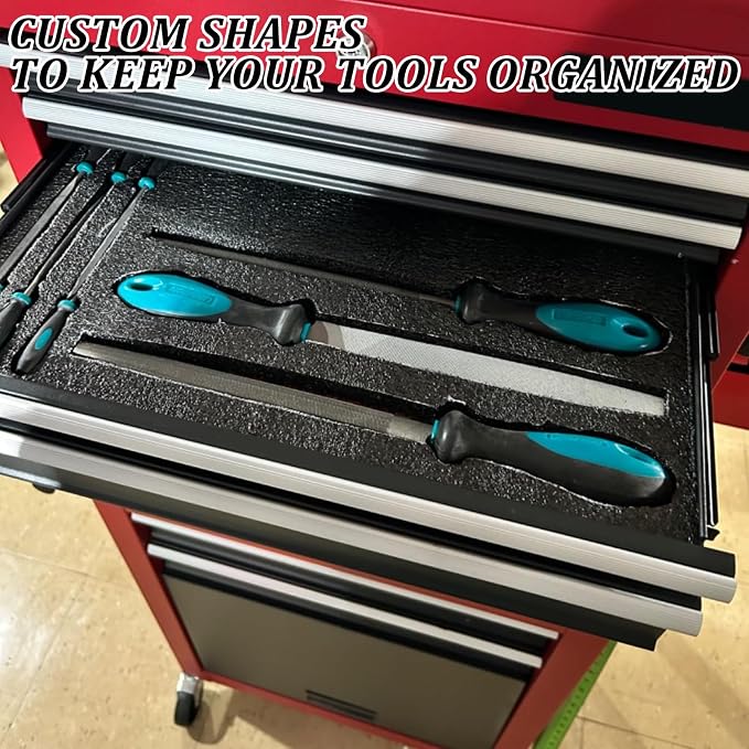 6 Pack Tool Box Foam Inserts for Cases,Tool Box Liner Polyethylene Sheets, Toolbox Kaizen Organizer and Storage Shadow(18 x 12 x 1 Inch,Red, Black)
