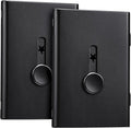 Tatuo 2 Pcs Black Business Card Holder Thumb Drive Stainless Steel Business Name Card Case Portable Slide out Name Holder Wallet Nice Design Pocket for Men and Women