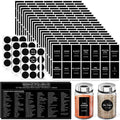 Segarty Spice Labels, 316 Pcs Square Black Preprinted Pantry Label and Blank Stickers with 1 Chalk Marker, Removable Write On Sticker for Food Container, Condiment Jars, Seasoning Bottle