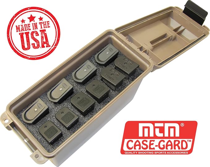 MTM TMCHG Tactical Magazine Can Handgun for Pistol Magazine Storage, USA Made, Dark Earth