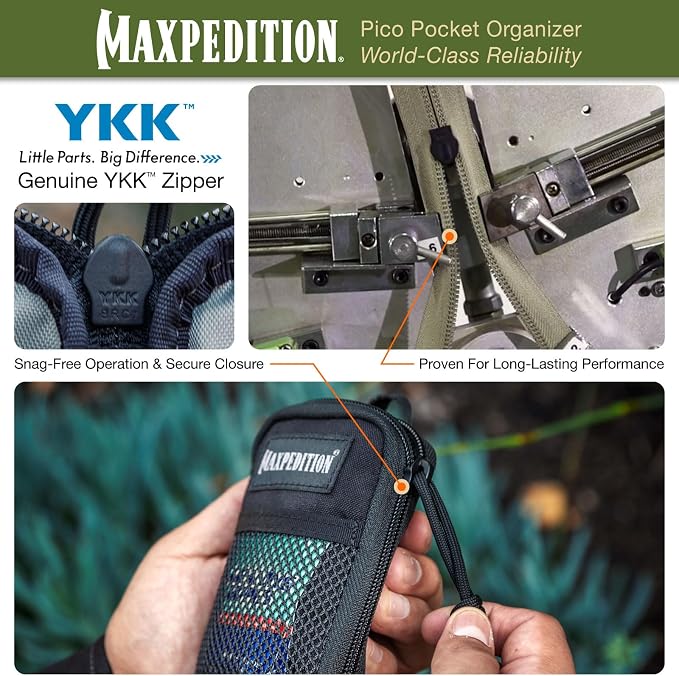 MAXPEDITION Pico Pocket Organizer, Ultra Compact EDC Gear Pouch, Tactical Utility Pouch for Everyday Carry, Tools, Gadgets, Outdoor First-Aid Kit, Survival