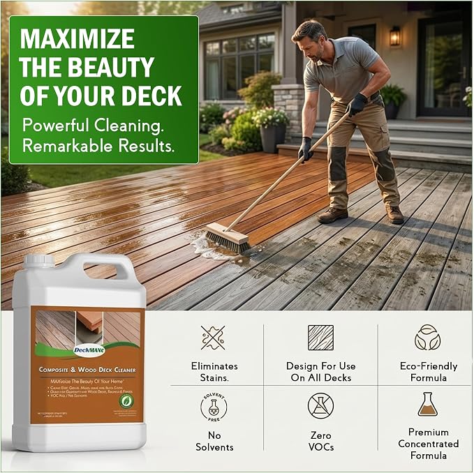 DeckMAX Concentrated Composite & Wood Deck Cleaner - Nation’s Leading Wood & Composite Deck Cleaner Recommended by Manufacturers, Distributors & Contractors