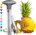 Zulay Kitchen Stainless Steel Pineapple Corer & Slicer – Heavy Duty Pineapple Cutter & Eye Removal Tool – Effortless Core Remover Tool with Sharp Reinforced Blade & Ergonomic Handle - Gray