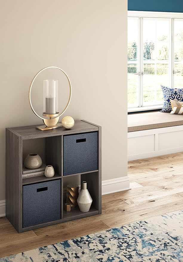 ClosetMaid 4-Cube Decorative Open Back Storage Organizer, Graphite Gray