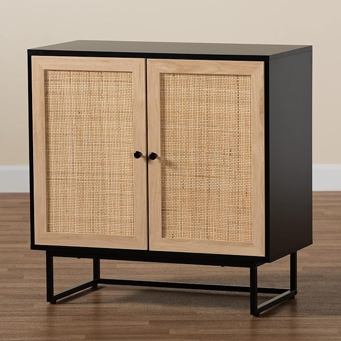 Baxton Studio Declan Storage & Organization, 2-Shelf, Espresso Brown/Black