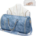 Garment Duffle Bag for Travel, Convertible 20.5×10×12.5 Inch Carry On Garment Bag for Women, Foldable Travel Bags with Shoe Compartment & Toiletry Pocket for Business Trip, Vacation, Blue