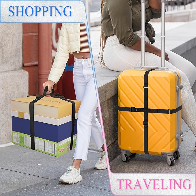 Cosmos Box Carrying Strap with Handle, 82.7 Inch Heavy Duty Handheld Belt for Moving and Lifting Heavy Objects, Adjustable Cross Style Moving Straps for Luggage Cases Groceries Appliances