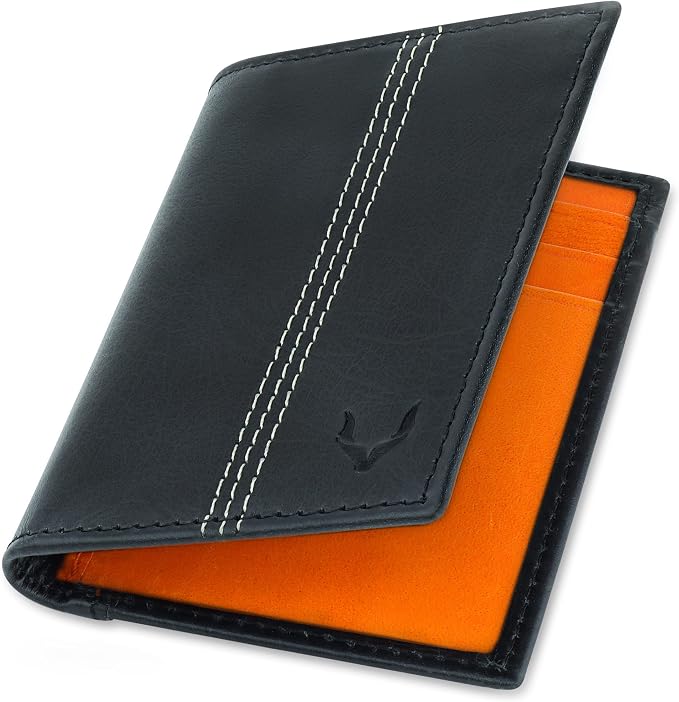 Minifold Men's Slim Leather Wallet with RFID Blocking Contactless Handmade, Minimalist and Slim, in Gift Box for Men