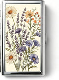 Vintage Art Deco Versatile Card & Cash/Cigarette Holder Case, Slim Metal Wallet for Women Men Credit ID Business Cards (#C)