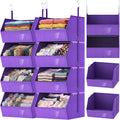 2 Pack 4-Tier Hanging Closet Organizer, Detachable Hanging Storage Shelves with Reinforced Side Panels, Hanging Closet Organizer for Clothes, Sweaters, Towels, Socks & Accessories, Purple