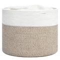 Goodpick Rope Basket for Blankets & Toys, Toy Storage for Organizingr, 45L | 15.8 x 15.8 x 13.8 In Toy Storage Basket for Nursery, Blanket Basket for Living room, Laundry Basket, Light Brown