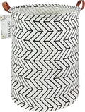 FANKANG Storage Basket, Nursery Hamper Canvas Laundry Basket Foldable with Waterproof PE Coating Large Storage Baskets for Kids Boys and Girls, Office, Bedroom, Clothes,Toys（Geometric）