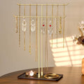 Necklace Holder Stand,Metal Jewelry Organizer for Home Decor,Black and Gold | Modern Design,Easy Assembly,Non-Slip EVA Pads,Gift for Woman,Necklace Display for Bedroom,Vanity and Dresser