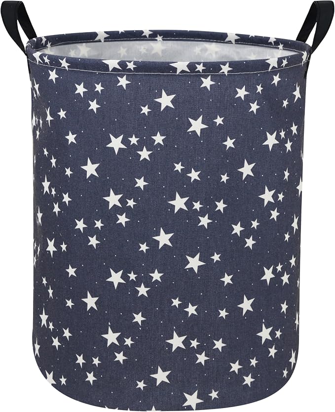 Star Laundry Hamper,Kids Laundry Basket CollapsibleBoys and Girls Storage Baskets for Home Decor,Office,Toy Organizer,(Blue Star)