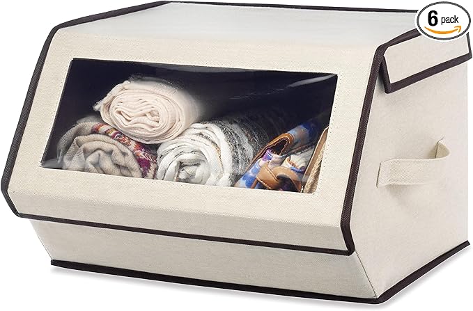 Whitmor Stackable Window Storage Box，6 pack