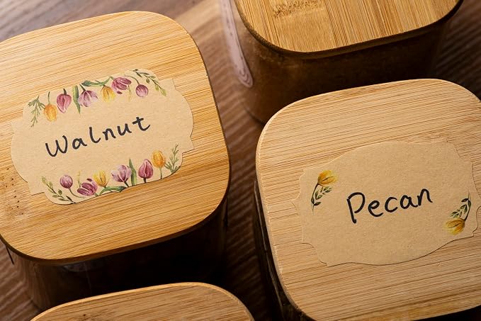 MONEST (250pc/Roll) 2"x3" Stickers for Jars and Lids | Pantry, Mason Jar, Canning, Spice, and Bottle Labels (Yellow Tulip 2x3)