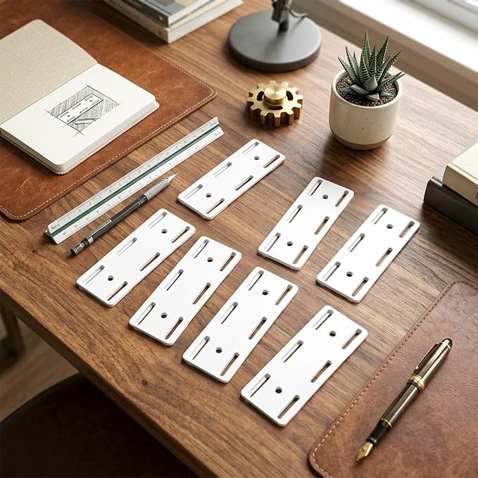 8 Pcs Power Strip Holder, Adhesive Punch-Free Socket Holder Self Adhesive Socket Desktop Fixer Wall Mount for Kitchen Home Office Cable Management (White)