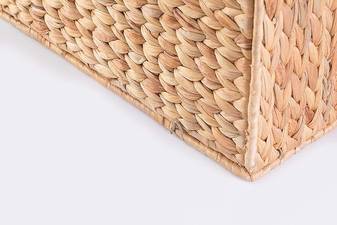 Vintiquewise Foldable Natural Water Hyacinth Storage Bin (Set of 3 Large)