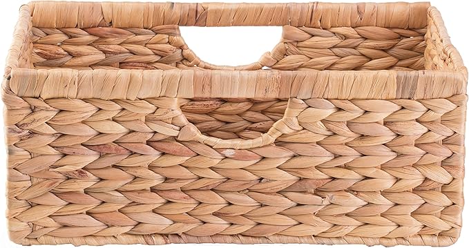Vintiquewise Foldable Natural Water Hyacinth Storage Bin, Small