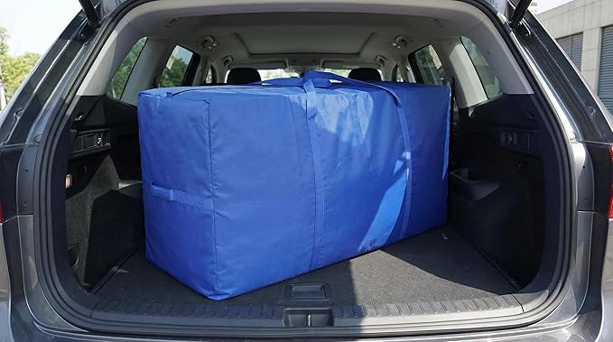 66 Gallon Extra Large Storage Bags, XXL Moving Bags with Zippers & Side Handles, Jumbo Big Storage Totes for Moving & Space-Saving Organization (Blue, 66 Gallon, 2 Pack)