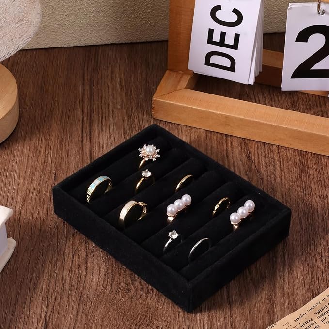 2pcs Jewelry Drawer Organizers Trays 6 Grid Ring Holder for Drawer Small Ring Organizer for Jewelry Rings TrayRings Holder Display Tray Necklace Insert Holders Case for Girl Store Selling or Home Show