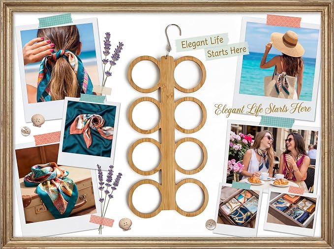 Scarf Hanger Holder Organizer Tank Top Hanger 8 Hook Space Saving Closet Accessory for Closet, Dorm & Home,Scarfs,Ties (1, Full Round Closed Hanger)