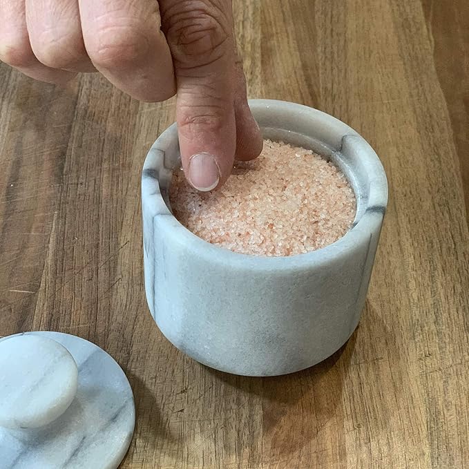 Fox Run Marble Salt Cellar, White 3" x 3"