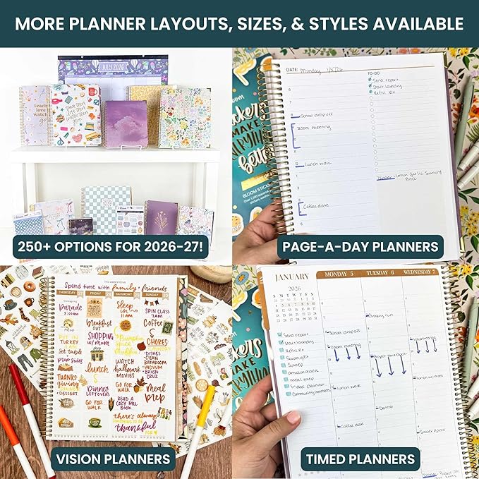 bloom daily planners 2026-2027 Planner - Academic Year (July 2026 - July 2027) Monthly & Weekly Soft Cover Planner for Women - 13 Month Calendar Agenda Book with Stickers - 5.5" x 8.25" - Midnight Sky