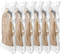 6 Pack Hanging Vacuum Storage Bags, Vacuum Storage Bags For Clothes, Space-saving Closet Organizer, 27.56x57.09 Inch Hanging