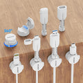 6 Magnetic Spring Cable Clip Rotatable Cord Holder Desktop Cord Organizer 2 Charging Cord Protectors for Nightstand Phone Charger Organizer Computer Desk Cable Management Appliance Adhesive Wire Strap