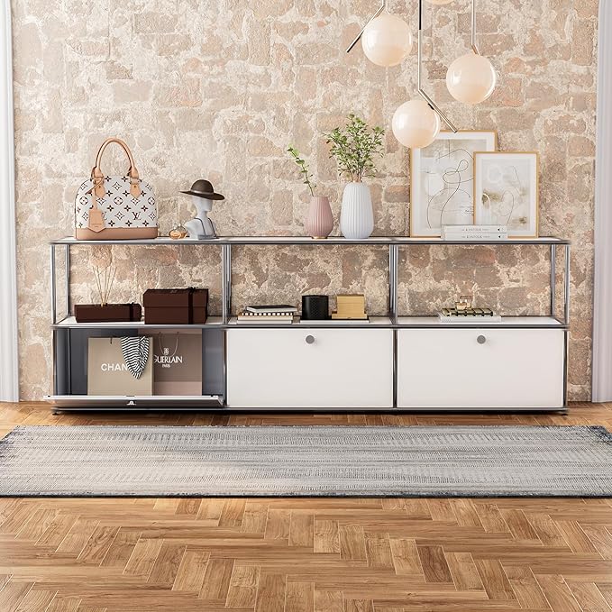 Modern Storage Cabinet Sideboard Versatile Free-Standing Organizer Cabinets for Home Office, Living Room, Bedroom, Kitchen, Garage
