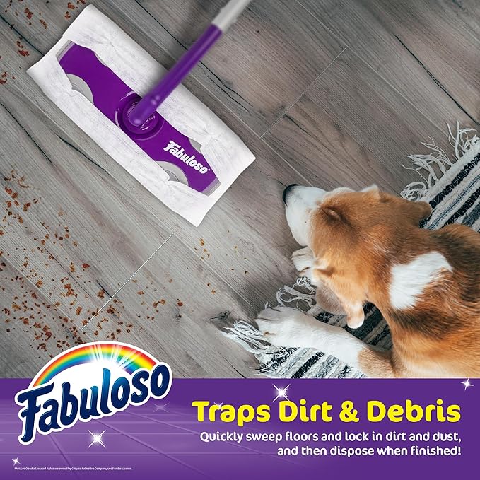 Fabuloso Dry Cloths - Sweeping Pads for Use with Fabuloso Dry + Wet Sweeper for Bold and Bright Cleaning Experience - Clean Your Floors with Ease, 16 Count