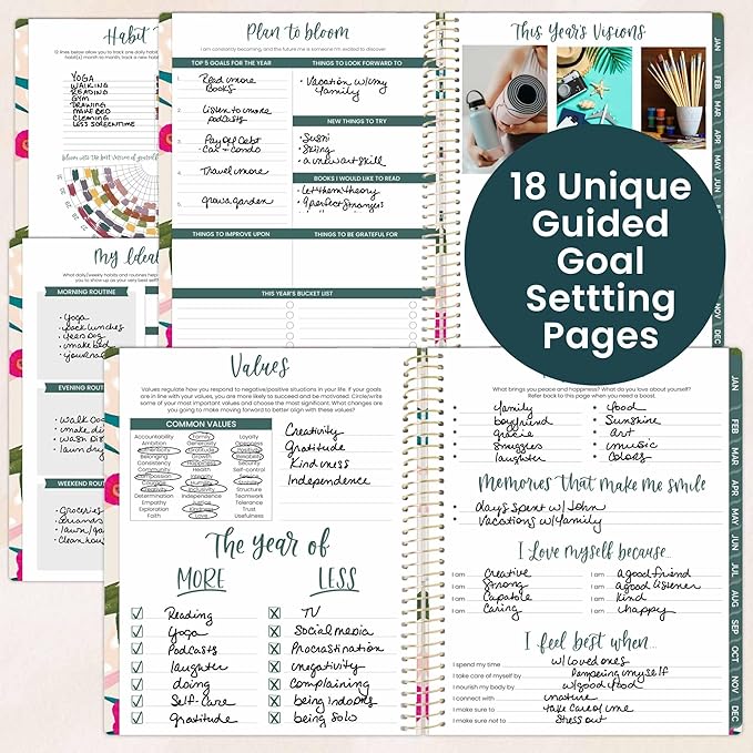 bloom daily planners 2026 Planner (January to December) - 8.5” x 11” Weekly & Monthly Dated Agenda Organizer Book with Stickers & Tabs - Flexible Soft Cover - Pink Poppies