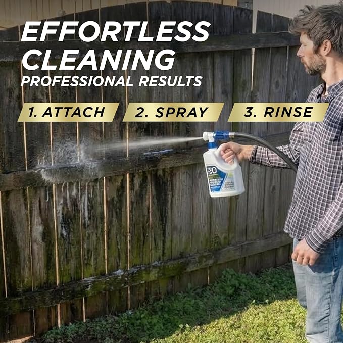 30 SECONDS Pro Power Suds Mold Pro Mold and Mildew Stain Remover | Scrub Free | Brighter Results Instantly | Ready To Use | 64 fl. oz. Hose End Sprayer