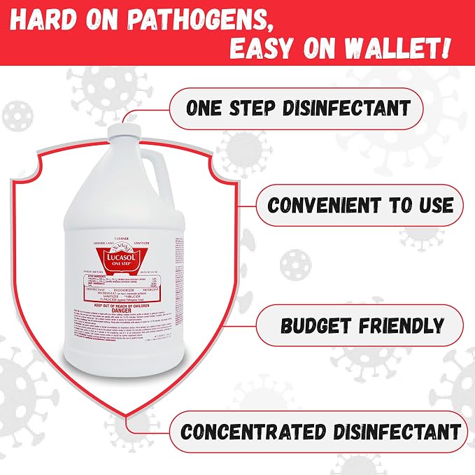 Lucasol One Step Hospital Grade Disinfectant with Spray Bottle