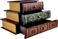 POWER UNICO FLOWER Vintage Decorative Organizer Wooden False Book Storage Box Jewelry Box with Three-layer Drawers (312)
