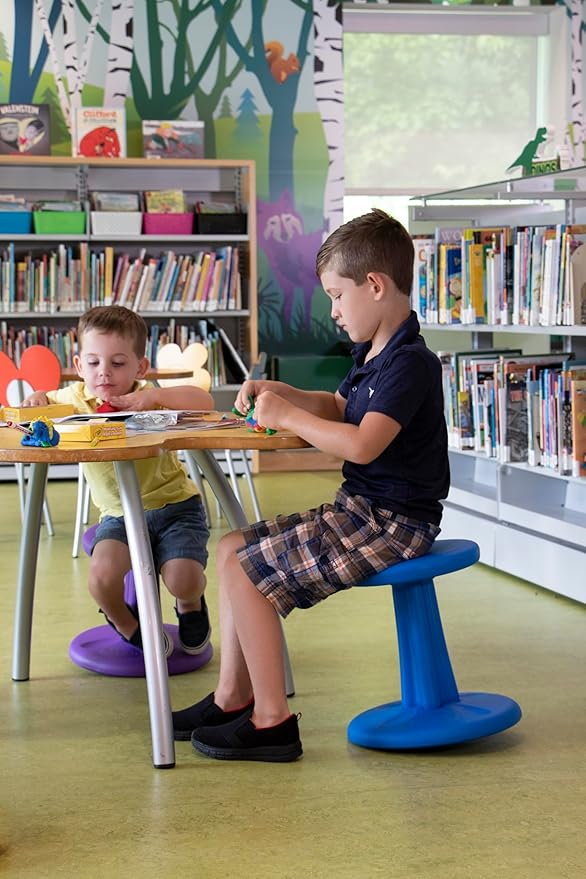 KORE DESIGN Wobble Stool Chair, Girls + Boys Kid Desk Stools, Ergonomic Small Office Chairs, Flexible Seating for Active Kids, ADD/ADHD, Classroom, School, Home, Pre-Teen (18.7in), Age 10-11 yr, Black