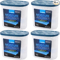 ZARPAX Moisture Absorber Activated Charcoal 18 oz/510g | Removes Moisture, Damp, Humidity & Odors | Odor Absorber | Moisture Trap for Bathroom, Closet, Kitchen & Small Spaces | Set of 4