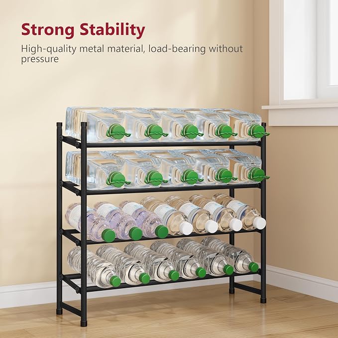 Tajsoon Expandable Shoe Rack for Closet 4 Tier, 29“-41“Adjustable & Stackable Shoe Shelf Storage, Metal Shoe Rack Organizer for Front Door Entrance, Closet, Garage, Entryway, Black