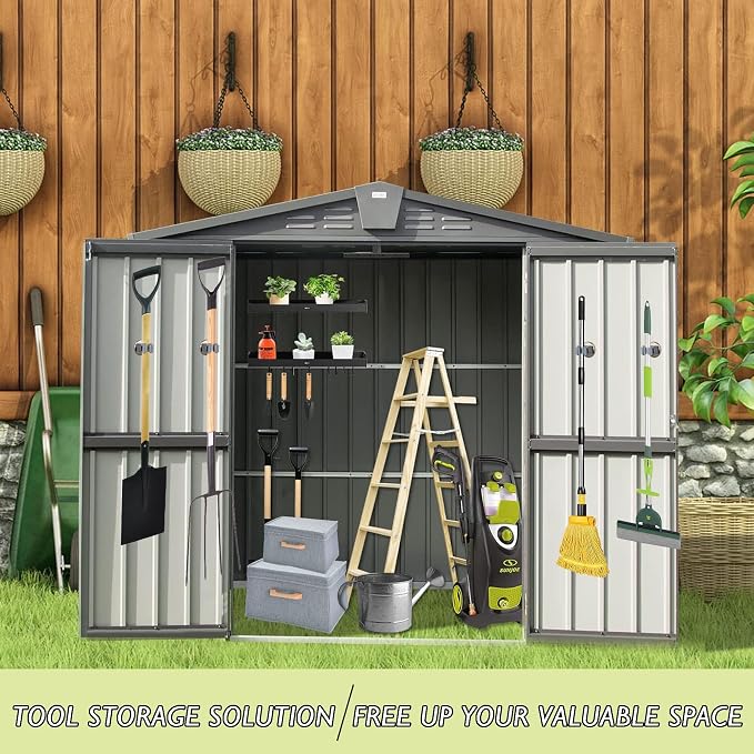 ULIBERMAGNET Magnetic Mop Broom Holder,Heavy Duty Movable Magnetic Tools Holder,Anti-Slip Magnet Mounted Utility Storage Mop Shovel Hanger for Garage, Kitchen, Laundry, Garden(8 Pack/Silver)