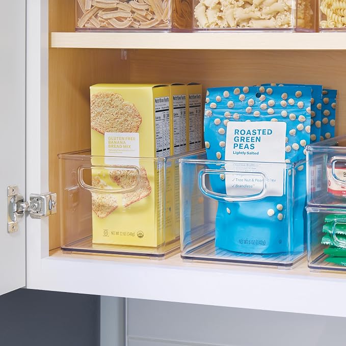 iDesign Stackable Clear Plastic Bin, 2-Pack | Kitchen Organizers and Storage, For Fridge and Pantry