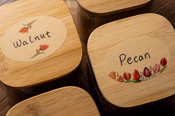 MONEST (500pc/Roll) 2" Stickers for Jars and Lids | Pantry, Mason Jar, Canning, Spice, and Bottle Labels (Red Tulip 2x3)