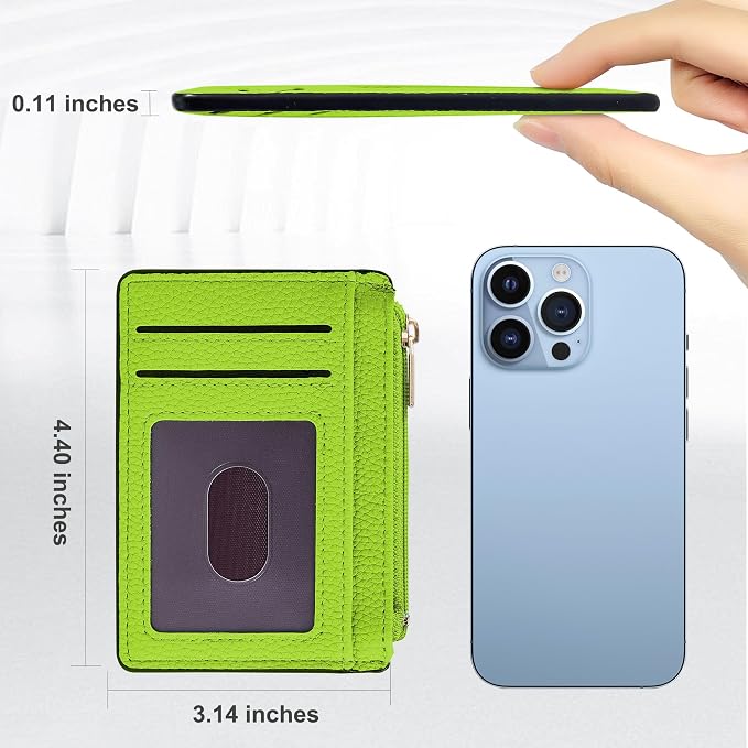 Tipmile Womens Credit Card Holder Wallet, Small Slim RFID Blocking Sleeve | Mini Tiny Cute ID Case, Minimalist Zipper Pocket Wallet, Thin Coin Purse, Mothers Gift