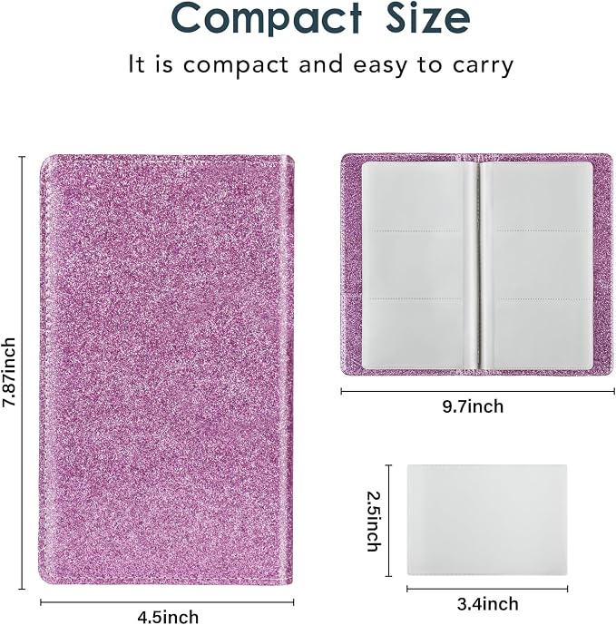 Leather Professional Business Card Holder Organizer Book - 300 Card Capacity Premium PU Folder with Soft Cover, Name Card Credit Cards Binder for Men/Women, Starry Purple