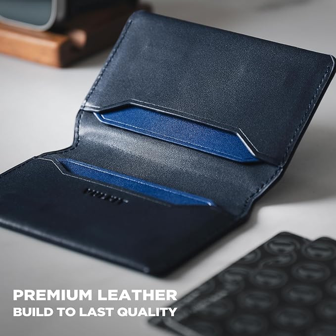 VULKIT Slim Minimalist Card Holder RFID Blocking Leather Credit Card Holder Front Pocket Wallet Magnetic Closure