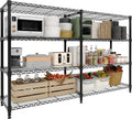4-Tier Metal Shelving Unit, Heavy Duty Storage Shelves Adjustable Garage Shelf, Easy Assembly, for Basement, Kitchen & Pantry Room Organization, 13.8" D x 60" W x 59.5" H