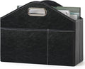 PU Leather Magazine Rack Floor foldable Magazine Basket Magazine Holder Organizer Newspaper Storage Bin Document File Holder for Home Office Living Room Table