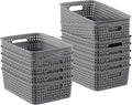 12 Pack Plastic Storage Baskets, Small Baskets for Organizing, Plastic Storage Bins Wicker Pantry Organizer Bins Household Toys for Laundry Room, Bedrooms, Kitchens, Cabinets, Countertops | Plastic, Storage Bins, Wicker, Pantry Organizer, Household Toy...