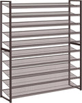 Nunsino Shoe Rack, Long Shoe Organizer,Max Holds 62 Pairs,10 Tier Metal Shoe Storage Shelf,5-Tier Stackable Shoes Organizer for Garage, Entryway,Bronze